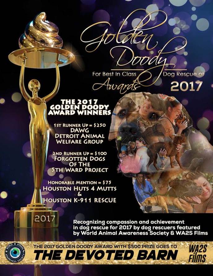#GoldenDoodyAwards Final 5 Dog Rescue Poster